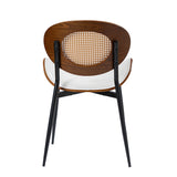 Flora Curved Wood Backrest Faux Leather Upholstery Cushion Dining Chair (Optional Types)