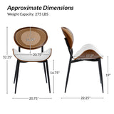 Flora Curved Wood Backrest Faux Leather Upholstery Cushion Dining Chair (Optional Types)