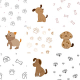 Cute Dogs Paw Bones Printed Canopy