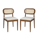 Konstantin Modern Solid Wood Dining Chairs with Rattan Backrest