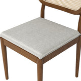 Konstantin Modern Solid Wood Dining Chairs with Rattan Backrest
