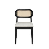 Konstantin Modern Solid Wood Dining Chairs with Rattan Backrest