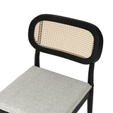Konstantin Modern Solid Wood Dining Chairs with Rattan Backrest