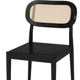 Konstantin Modern Solid Wood Dining Chairs with Rattan Backrest