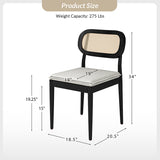 Konstantin Modern Solid Wood Dining Chairs with Rattan Backrest