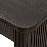 Modern Desk with Power Outlets and Fluted Wood Legs