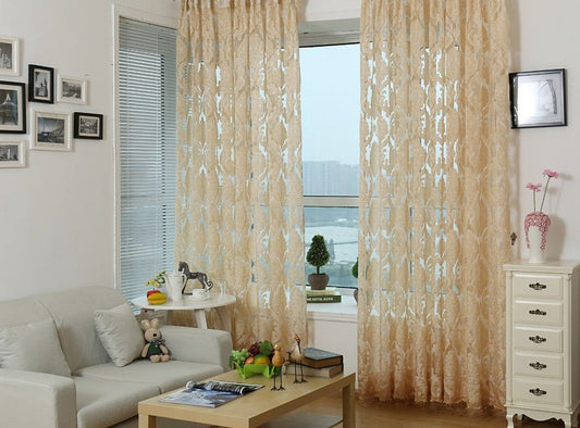 Rome - Sheer Curtain Panel - Light Gold