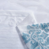 Kseniya - Sheer Curtain Panel - Blue on White