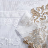 Olesya - Sheer Curtain Panel - Gold on White