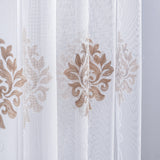 Olesya - Sheer Curtain Panel - Gold on White