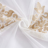 Olesya - Sheer Curtain Panel - Gold on White