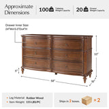 Bernhard Classic Wooden Dresser with Bowed Front & Antique Bronze Pulls