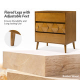 Haidee Mid-century Modern 3-Drawer Dresser with Built-in Charging Station & Flared Legs(Optional Types)