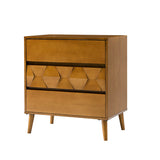 Haidee Mid-century Modern 3-Drawer Dresser with Built-in Charging Station & Flared Legs(Optional Types)