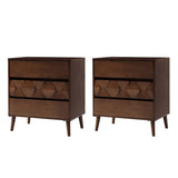 Haidee Mid-century Modern 3-Drawer Dresser with Built-in Charging Station & Flared Legs(Optional Types)