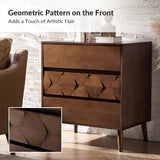 Haidee Mid-century Modern 3-Drawer Dresser with Built-in Charging Station & Flared Legs(Optional Types)