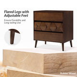 Haidee Mid-century Modern 3-Drawer Dresser with Built-in Charging Station & Flared Legs(Optional Types)