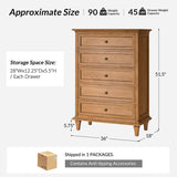 Robbie Transitional Solid Wood 6-Drawer Dresser for Bedroom Storage