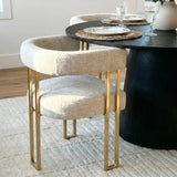 Dwen & Mia 46" Round Chenille Dining Table Set for 4 (5-Piece)