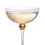 Colored Coupe Art Deco Glasses, Gold | Set of 4 | 8 oz (Pink)