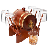 Barrel Decanter with 6 Whiskey Glasses by The Wine Savant
