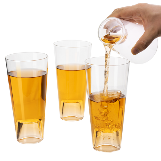 Shot in the Pint Glass, Take A Shot Funny Beer Glass/Mug 4-Set 7"H