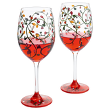 Stemmed Christmas Lights Wine Glasses Set of 2