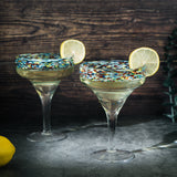 Mexican Margarita Hand Blown Glass - Set of 4 - Large 16oz