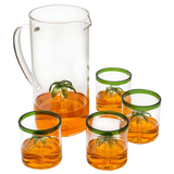 Palm Tree Pitcher & 4 Glasses Set Decanter, 9 oz