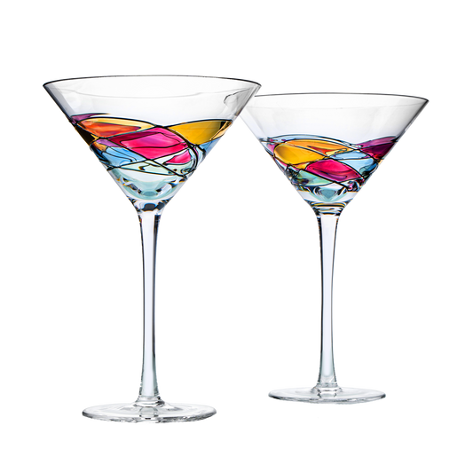 The Wine Savant Artisanal Hand Painted Stemless (Martini)