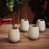 Unbreakable Silicone Stemless Wine Glassware | Set of 4 (Tan)