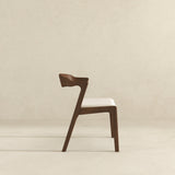 Dakota Solid Wood Cream Velvet Dining Chair (Set Of 2)