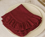 Dark Red Ruffled Napkins