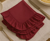 Dark Red Ruffled Napkins