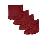 Dark Red Ruffled Napkins