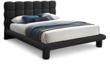Deco Boucle Fabric Bed with Deep Channel Tufting - Contemporary Art Deco Design for Stylish Bedrooms