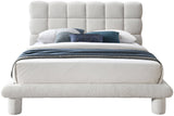 Deco Boucle Fabric Bed with Deep Channel Tufting - Contemporary Art Deco Design for Stylish Bedrooms