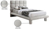 Deco Boucle Fabric Bed with Deep Channel Tufting - Contemporary Art Deco Design for Stylish Bedrooms