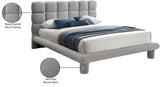 Deco Boucle Fabric Bed with Deep Channel Tufting - Contemporary Art Deco Design for Stylish Bedrooms