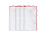 White scalloped napkins for weddings