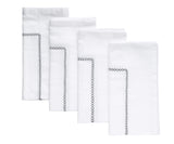 White Cloth Napkins - Diamond Embroidered Napkins