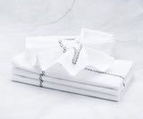 Gray Embroidery Napkins - Line Design