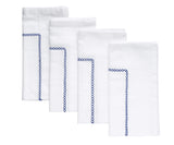 White Cloth Napkins - Diamond Embroidered Napkins