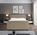 Dillard Velvet Upholstered Bed – Contemporary Elegance with Dark Espresso Legs for Stylish Bedrooms