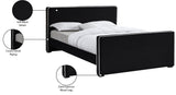 Dillard Velvet Upholstered Bed – Contemporary Elegance with Dark Espresso Legs for Stylish Bedrooms