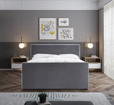 Dillard Velvet Upholstered Bed – Contemporary Elegance with Dark Espresso Legs for Stylish Bedrooms