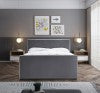 Dillard Velvet Upholstered Bed – Contemporary Elegance with Dark Espresso Legs for Stylish Bedrooms