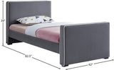 Dillard Velvet Upholstered Bed – Contemporary Elegance with Dark Espresso Legs for Stylish Bedrooms
