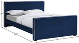 Dillard Velvet Upholstered Bed – Contemporary Elegance with Dark Espresso Legs for Stylish Bedrooms