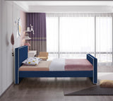 Dillard Velvet Upholstered Bed – Contemporary Elegance with Dark Espresso Legs for Stylish Bedrooms